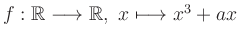 $ f: \mathbb{R} \longrightarrow \mathbb{R}, \ x \longmapsto
x^3+ax$