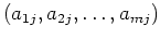 $ (a_{1j},a_{2j},\dots,a_{mj})$