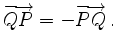 $\displaystyle \overrightarrow{QP} = -\overrightarrow{PQ}\,.
$