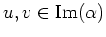 $ u,v\in \operatorname{Im}(\alpha)$